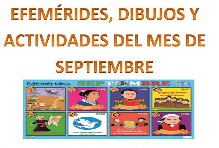  Efemérides, actividades y dibujos para colorear del mes de septiembre