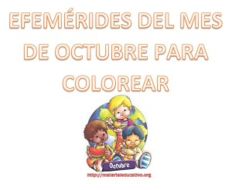  Efemérides del mes de octubre en dibujos para colorear